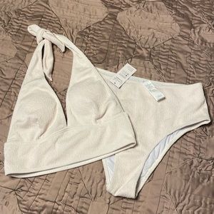 Longline Halter & High Waist Bikini Set